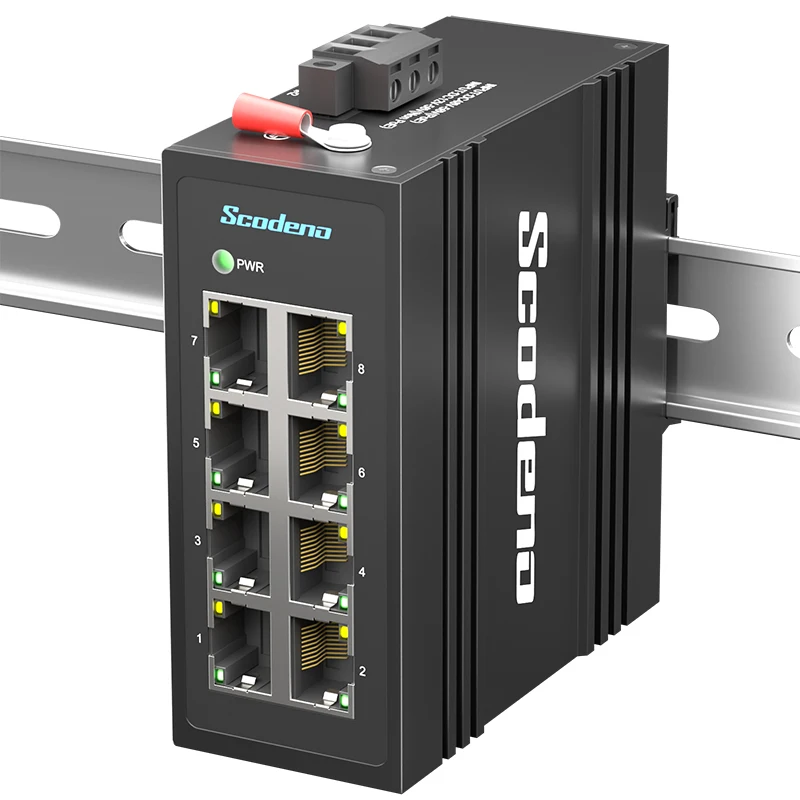 Comutador Ethernet Industrial Portas Megabit 10 Mbps Descontrolado 40 a 75 °c Trilho Din Ip40