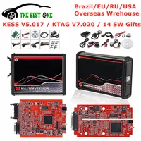 Add Brazil Warehouse Online EU KESS V5.017 OBD2 Manager Tuning Kit KTAG V7.020 K-tag Metal LED BDM Frame Adapters ECU Programmer 1