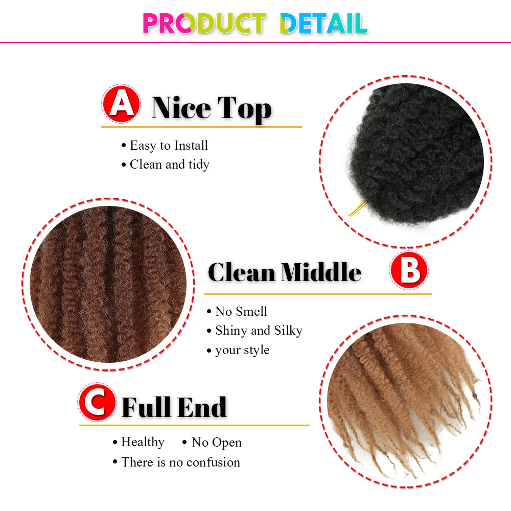Marley Twist Braiding Hair 24 Inch Crochet Braids Long Afro Kinky Synthetic Hair For Twists Braiding Extensions Hair Expo City 6