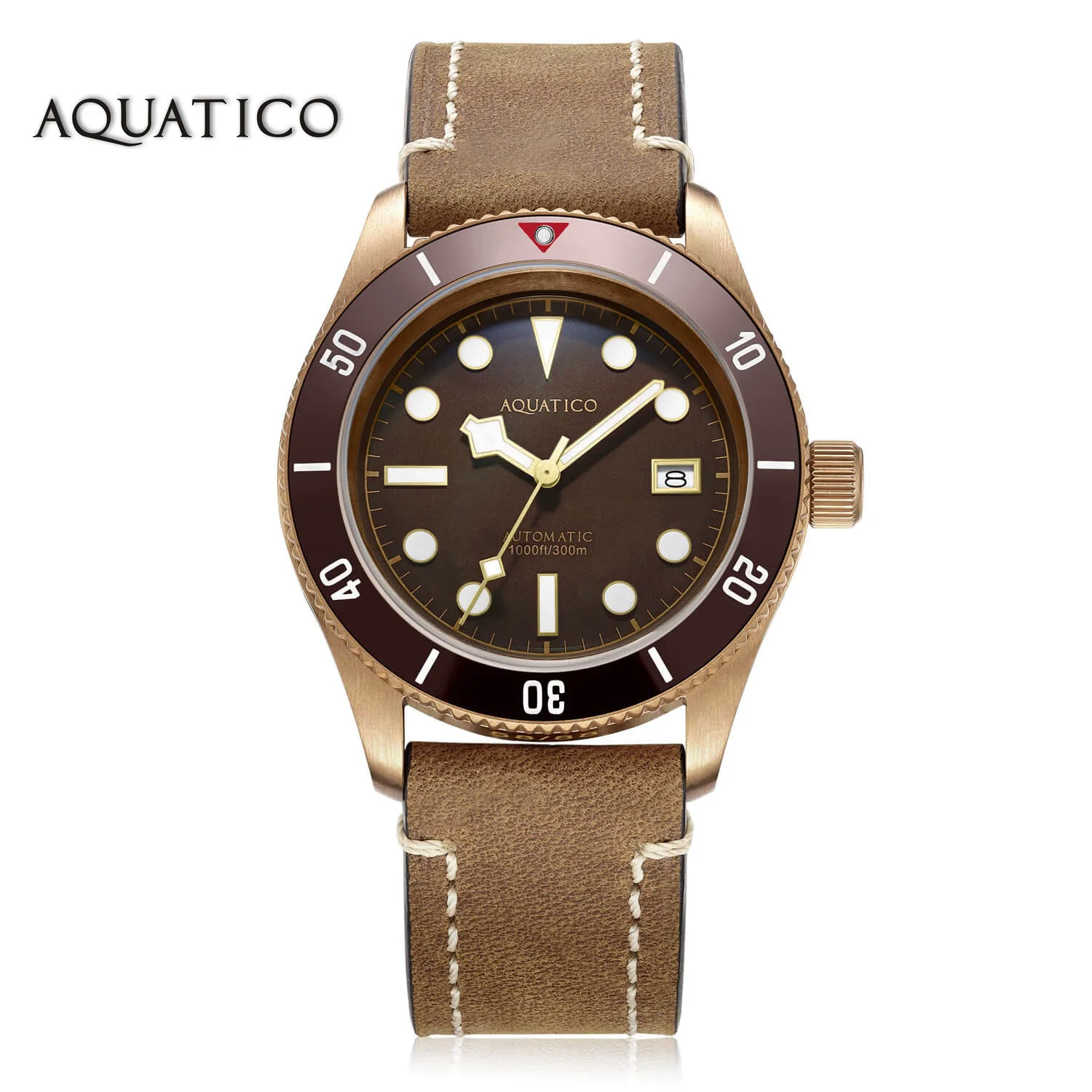 Aquatico Bronze Sea Star Brown Dial Watch (Ceramic Insert