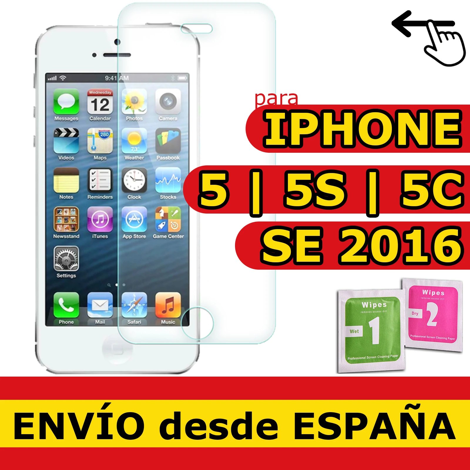 Pellicola Vetro Temperato Per Iphone 5 / 5S / 5C / Se 2016 Protezione Qualità Premium 9H 0.33Mm