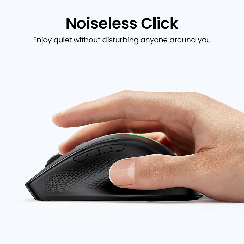 Ugreen Mouse sem Fio Bluetooth 5.0 Ergonômico 4000 Dpi Botões Mute para Macbook Tablet Computador Portátil 2.4g Rato Ratos - Imagem 4