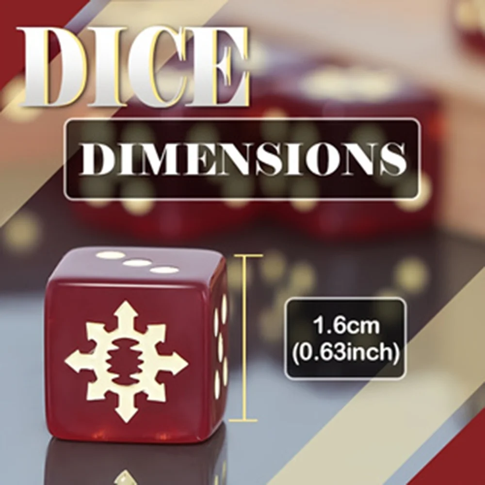 Elegant Wine Red & Gold Dot D6 Dice Set - Perfect for Board Games & Game Night Enthusiasts