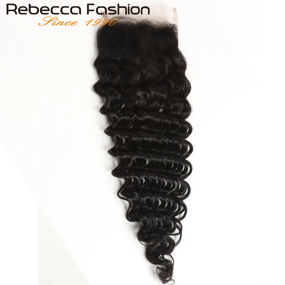 180D Deep Wave 4X4 Curly Human Hair Top Lace Closure Transparent Swiss Lace Bleached Knots Brazilian Deep Curly Closure human hair closure,human hair lace product
