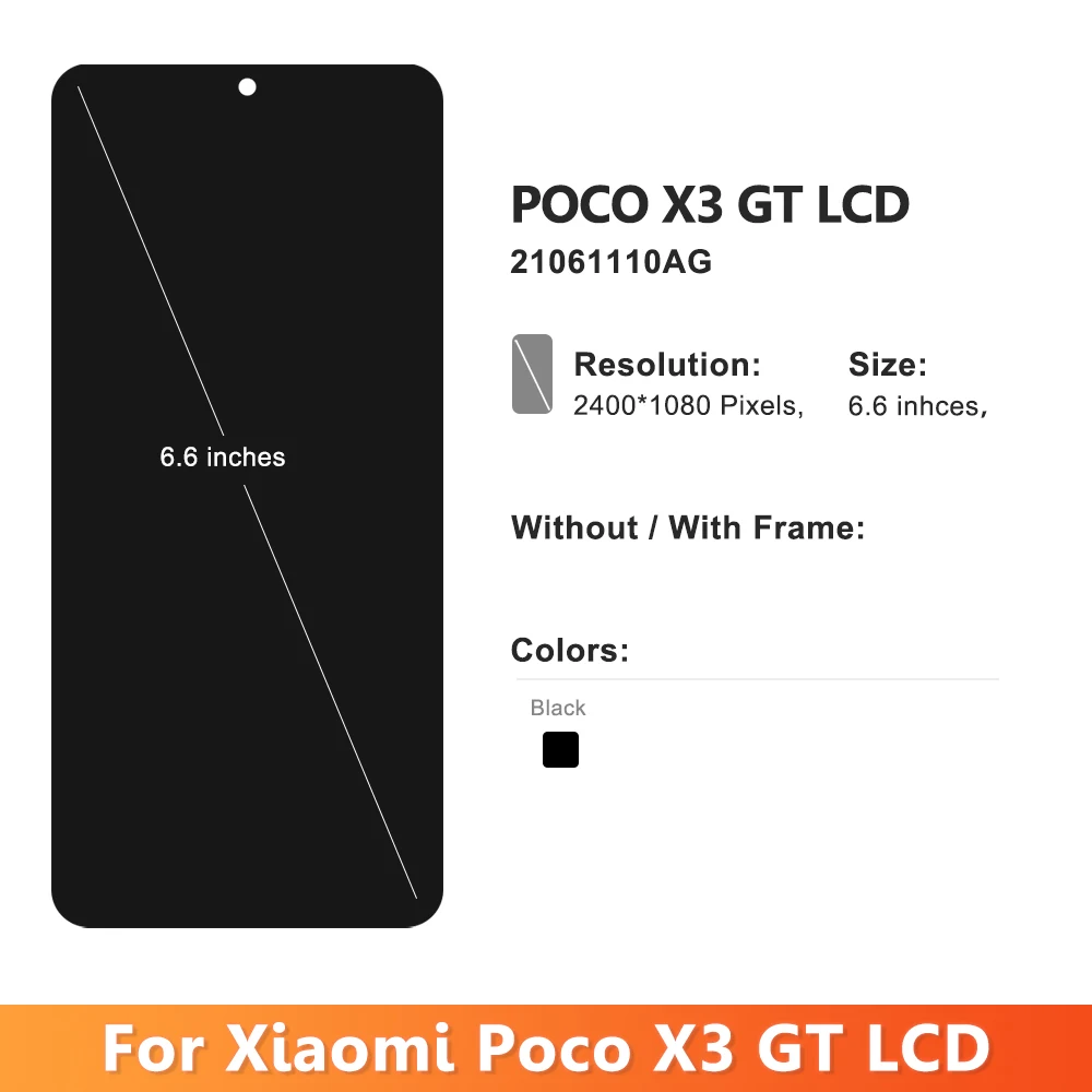 Écran LCD Tactile Complet Pour Xiaomi Poco X3 GT – Neuf – Gris