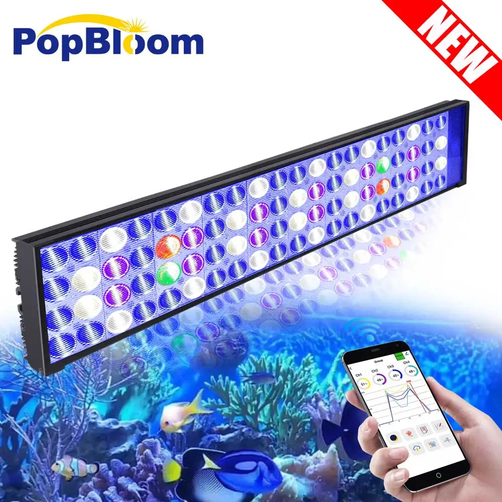 60CM PopBloom-WiFi Marine Aquarium Light, Full Spectrum LED