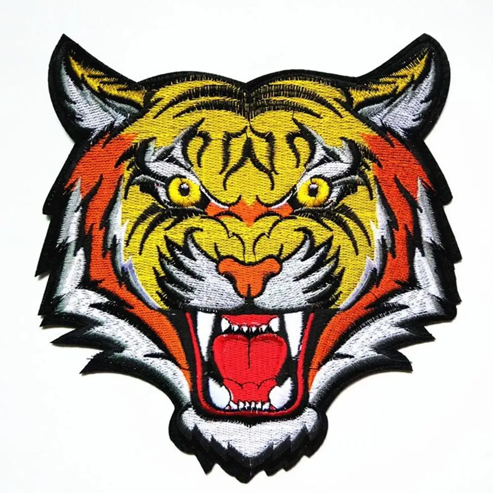 Parche de Tigre para Ropa, MXIGR-001, 1 Parche, Tigre, Amarillo/Rojo, Adhesivo de Ropa Termoadhesivo