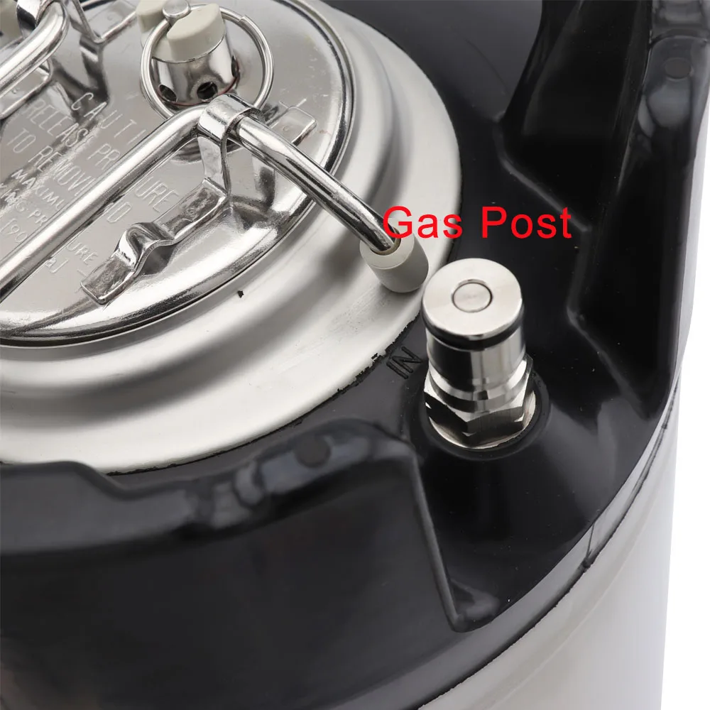 Beer keg connector Cornelius Type Keg Ball Lock Post & Poppet Female Thread Gas Liquid Post 19/32"-18 & 9/16"-18