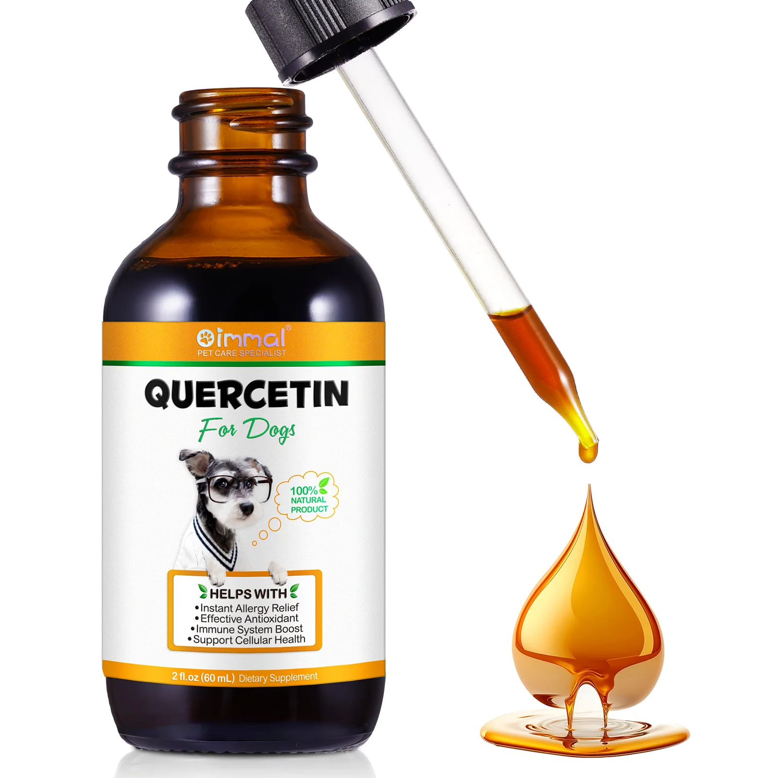 Pet Nutrition Supplement Quercetin For Dogs Allergy Relief Antioxidant Immune System Boost Bacon Flavor