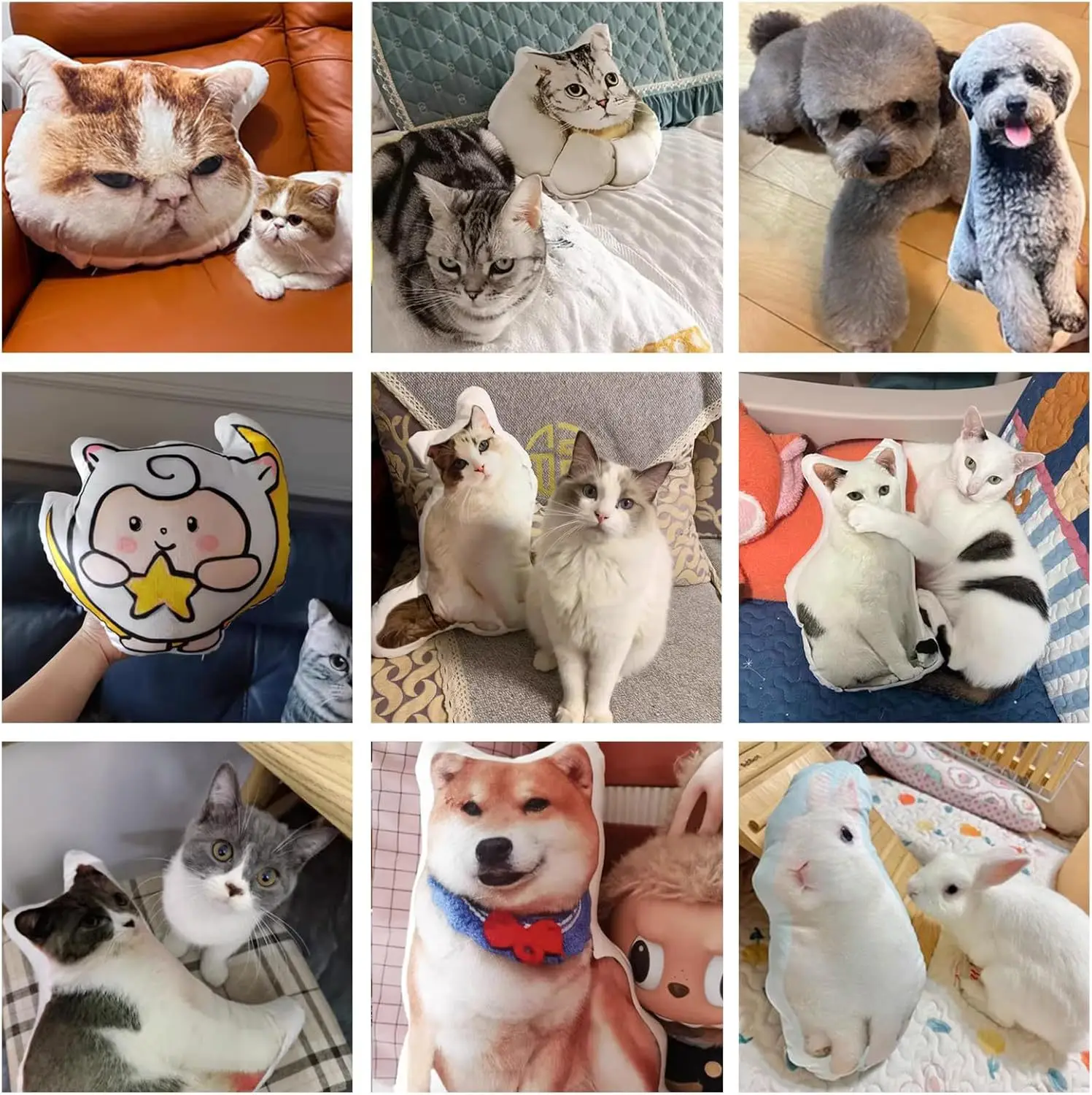 Personalized Photo DIY Pet Cushion Dog Cat Plush Toys Custom Washable Puppy Picture Pillow Memorial Stuffed Animal Birthday gift 5