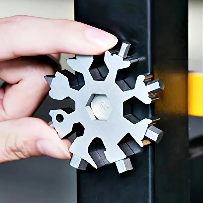 

19 IN 1 Multifunctional Stainless Steel Hexagonal Universal Snow Wrench Snowflake Torque Wrench For Outdoors