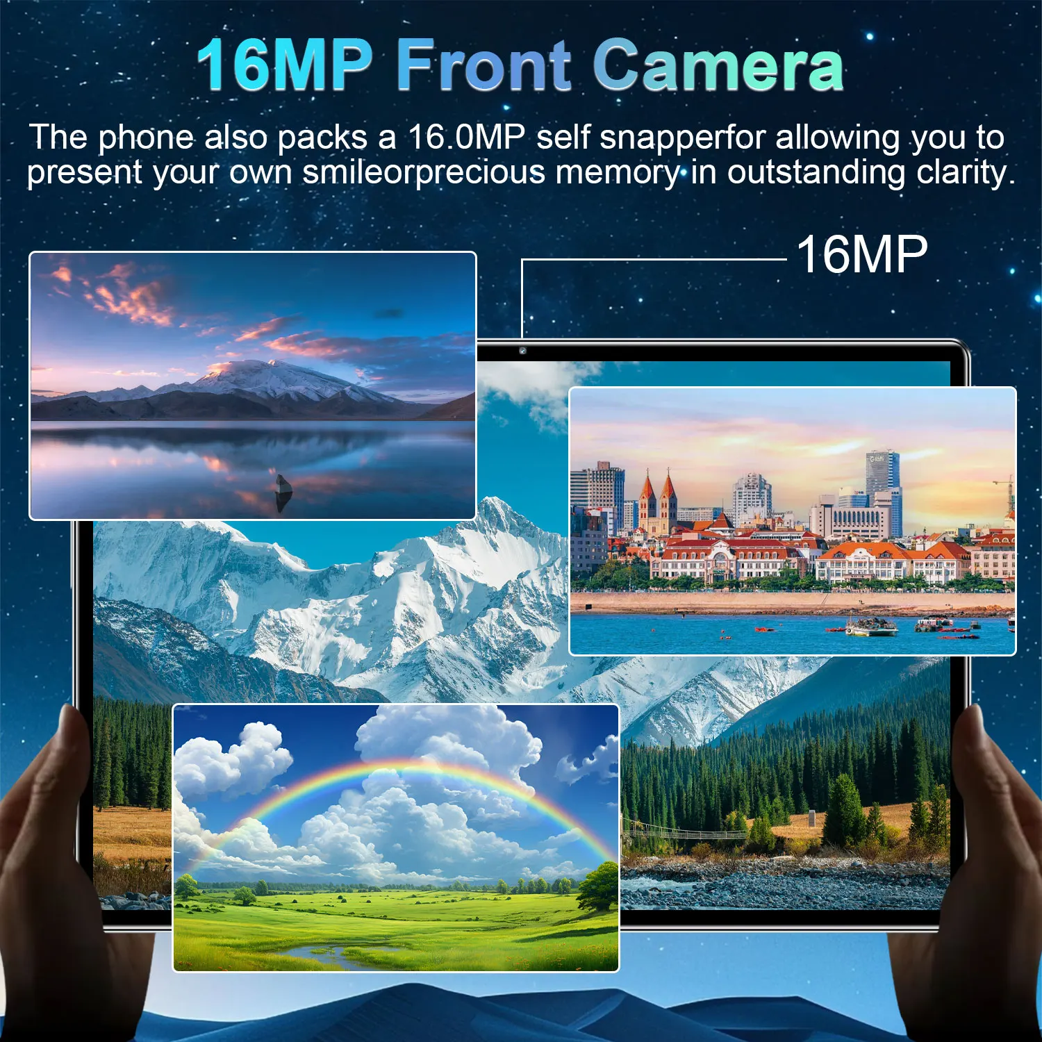 16MP+32MP Dual Camera Tablet Android 13 16GB RAM 1TB ROM 20000mAh Battery 5G WiFi Portable Device for Media Browsing Student Learning Everyday Use Nice Present