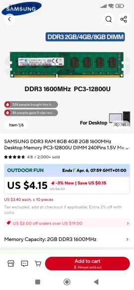 SAMSUNG DDR3 RAM 8GB 4GB 2GB 1600MHz Desktop Memory PC3-12800U DIMM 240Pins 1.5V Memoria RAM DDR3 photo review
