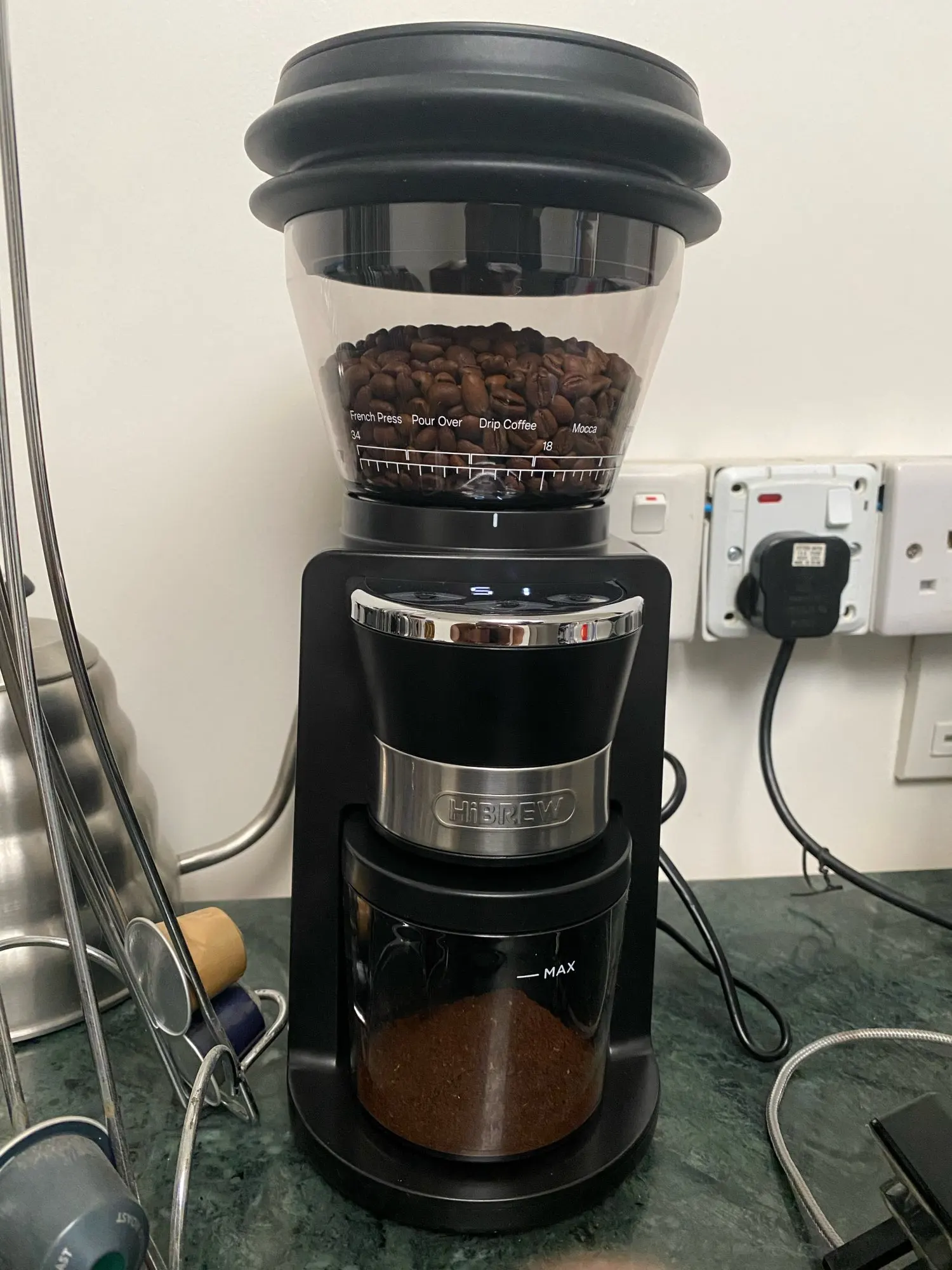 HiBREW Automatic Burr Mill Electric Coffee Grinder with 34 Gears