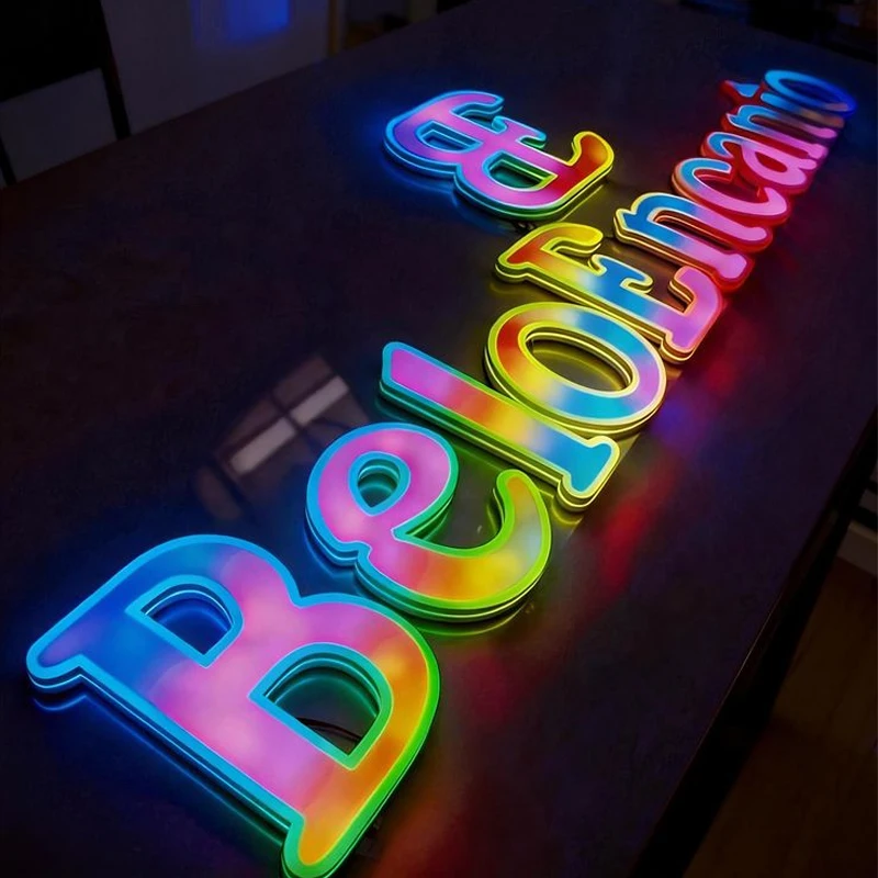 맞춤형 액상 아크릴 3D RGB 풀컬러 문자 간판 LED 비즈니스 간판, 패션 부티크, 상점, 바, 호텔용 간판