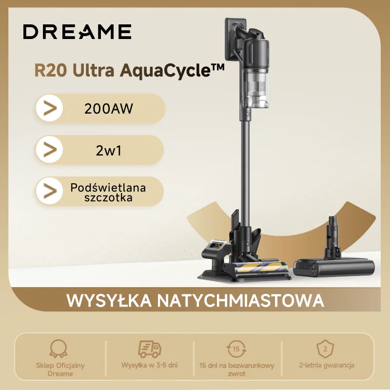 Dreame R20 Ultra Aquacycle Bezprzewodowy odkurzacz pionowy z Polski za $219.18 / ~814zł