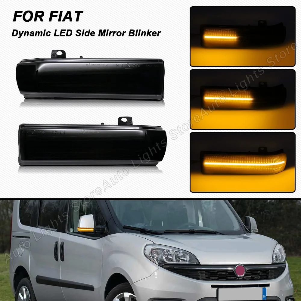 

LED Dynamic Lights For Fiat Doblo For Opel Combo D For Ram Promaster City 2PCS Side Mirror Blinker Indicator Turn Signal Lamps