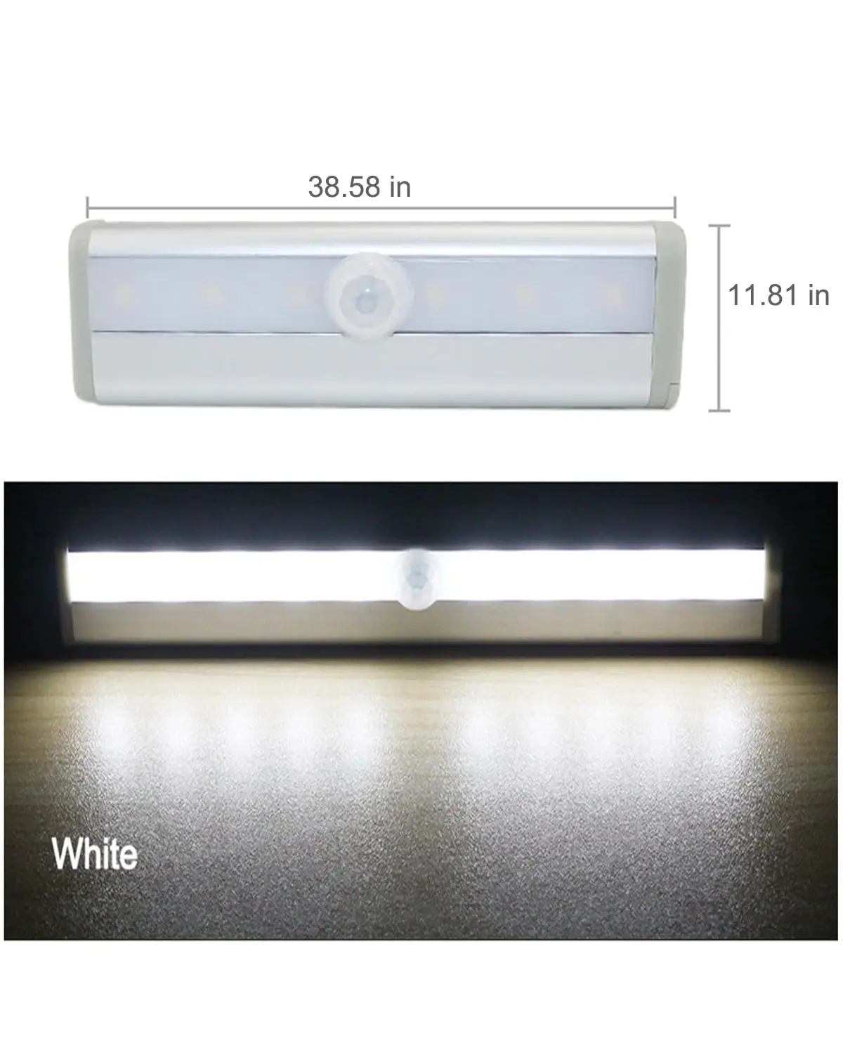 

LED Closet Lights, Battery Operated Under Cabinet Lights, Motion Activate for Closet Hallway Stairway - 6 LEDs White Light