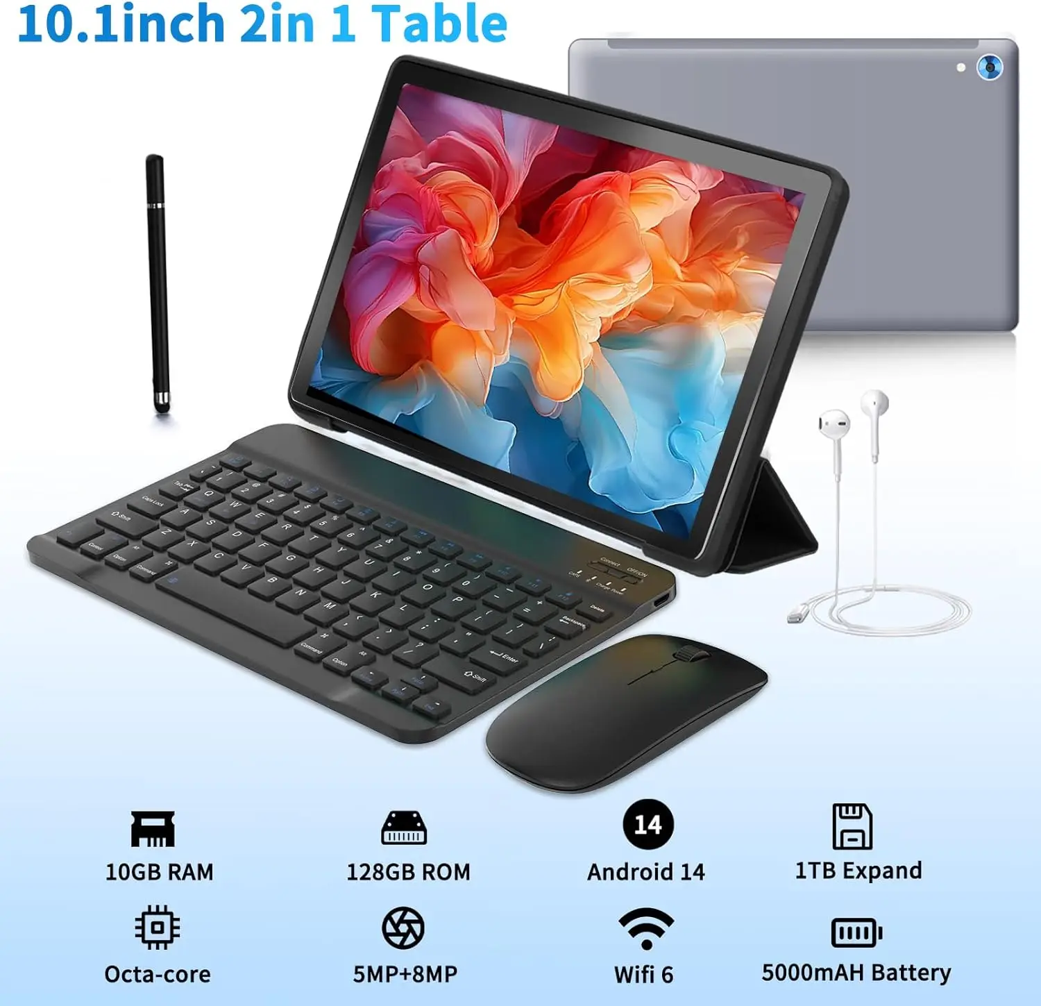 C108 Android Tablet 10.1 Inch Tablets Octa-Core 10GB RAM 128GB ROM