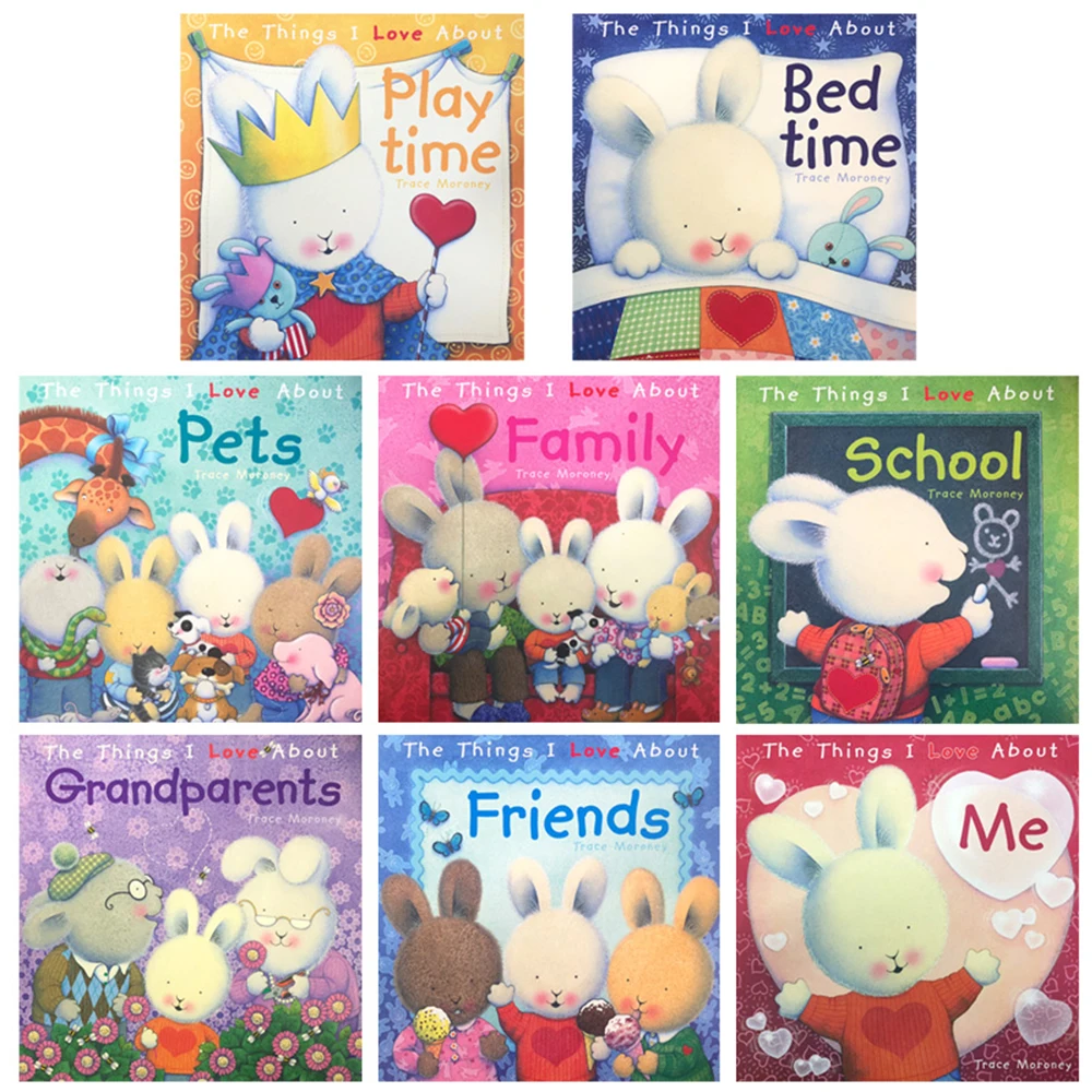 

8 Books/set When I 'm Feeling Hairy Rabbit Picture Story Reading Book English Baby Regulate Emotion Management Books for Kids