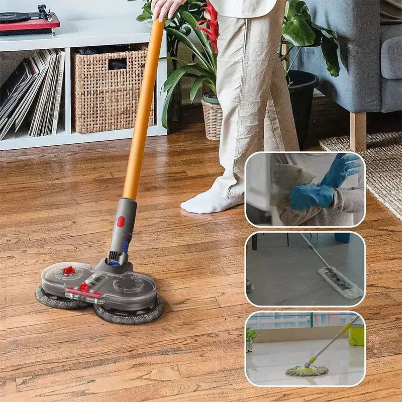 Electric Mop Head Brush with Water Tank and Detachable Cloth
