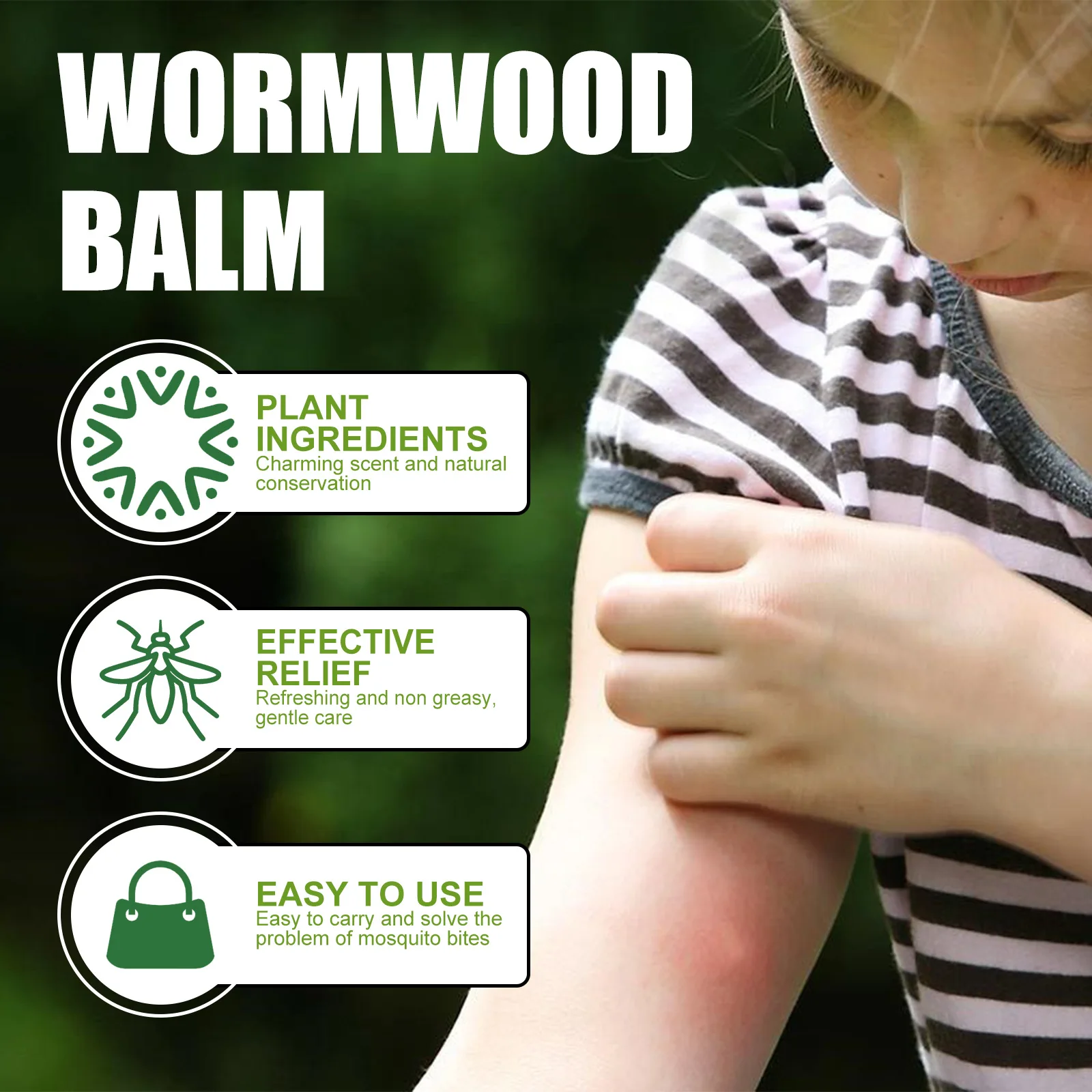 Wiieey Repellent Mosquito Balm Wormwood Cooling Refreshing Soothe Mosquito Bites Itch Redness Swelling Mosquito Repellent Cream