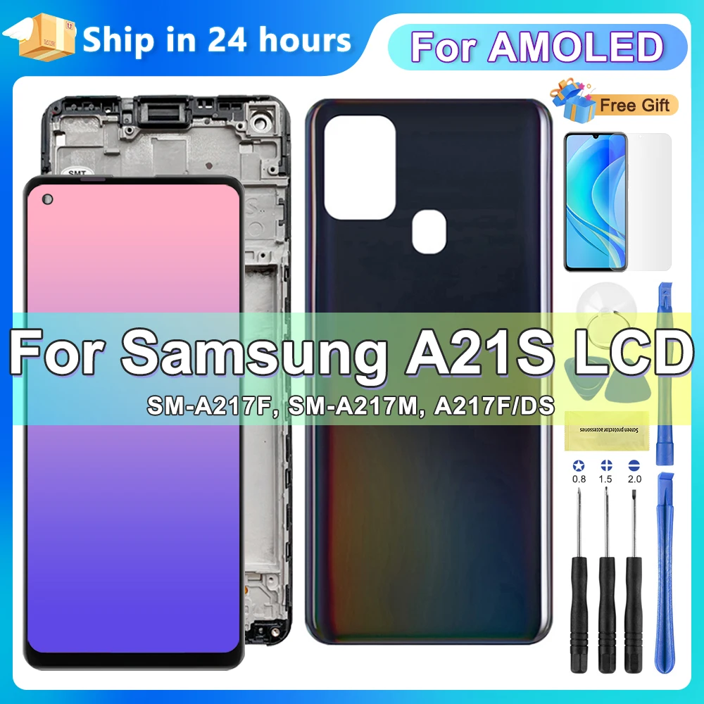 Экран 6,5 дюйма для Samsung Galaxy A21s, A217, A217F, ЖК-дисплей с сенсорным экраном и дигитайзером для Samsung A21s SM-A217F/DS, запасные части