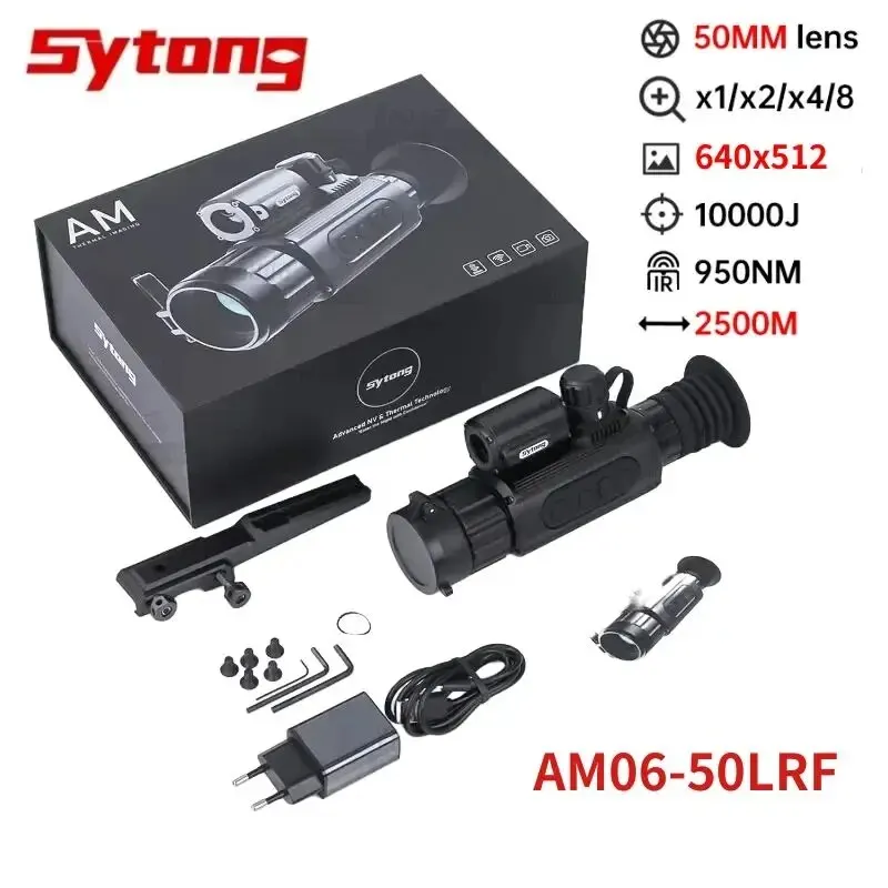 

Тепловизор Sytong AM06-50LRF для охоты с лазерным дальномером 800 м, прицельная Инфракрасная тепловая камера, монокулярный прицел