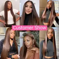13x6 HD Chocolat Brun Perruques Cheveux Humains 30 Pouces Dentelle Frontale Perruque Cheveux Humains 100% Pré-Plumés Livraison 3 Jours France 5