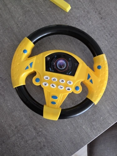 Infant Shining Eletric Simulation Steering Wheel Toy with Light Sound Kids Early Educational Stroller Steering Wheel Vocal Toys photo review