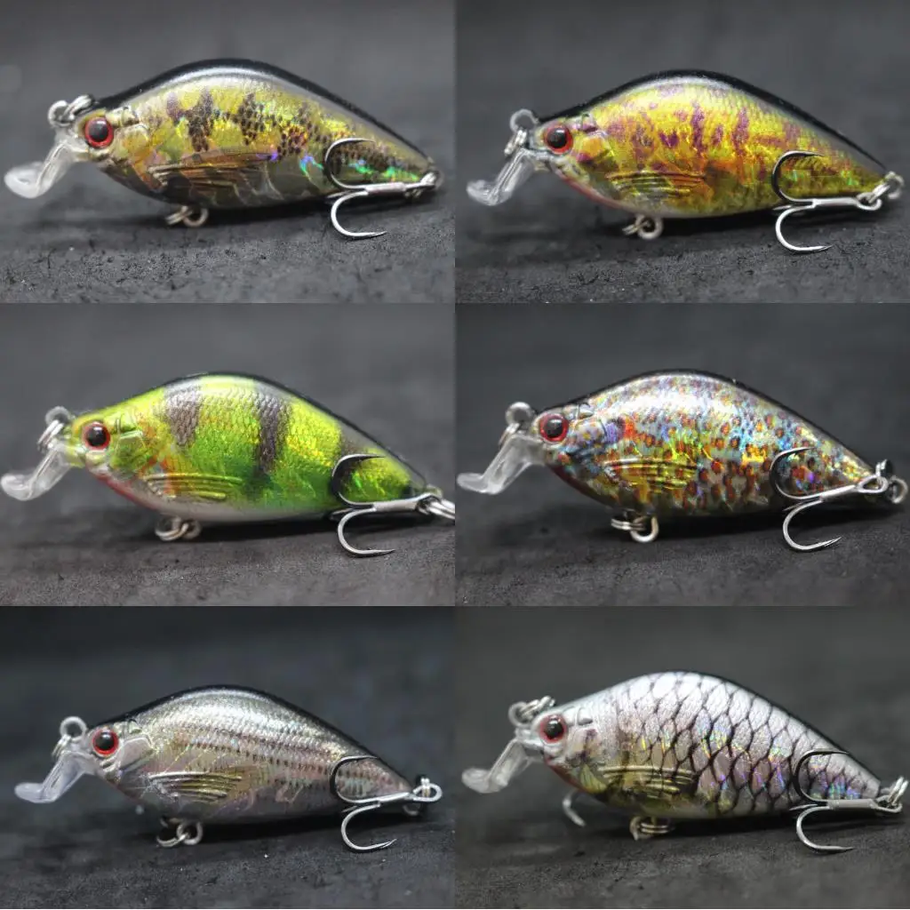 wLure 6.4cm 7g RealSkin 6 Lures in One Box Tiny Wide Profile Shad Shape  Hard Bait High Quality Hook Wobbler Fishing Lure HC503KB - AliExpress