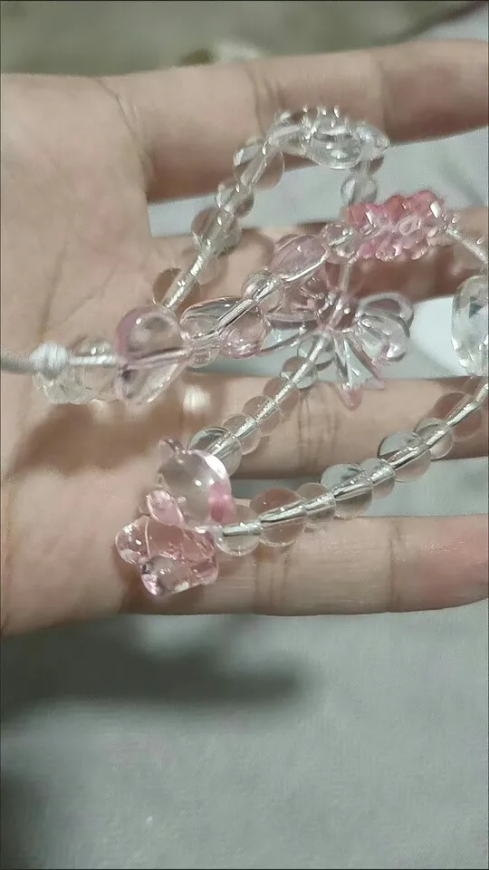 Correa de teléfono con nudo de cadena para mujer, oso Rosa coreano, mariposa, flor, llavero de cordón para teléfono móvil, bolso de niña, colgante de cámara para funda photo review