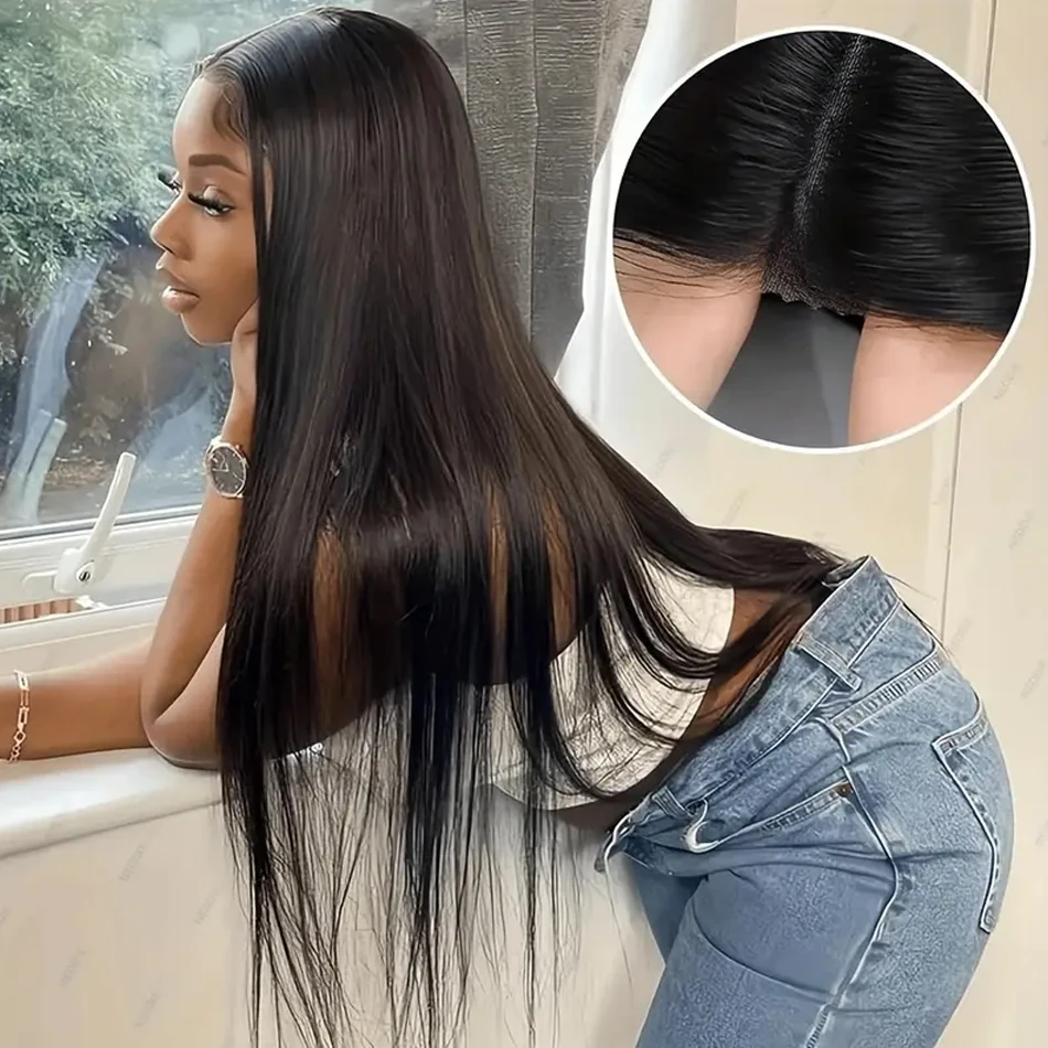 Glueless Wigs Human Hair Ready To Wear Bone Straight Lace Front Wigs Human Hair 7x5 Pre Cut Hd Lace Closure Wigs For Women 2