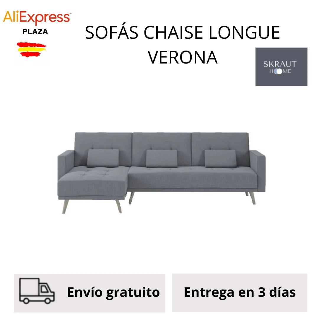 Sofa, Sofa bed, modern living room Sofas, Sofa chaise longue Verona 267cm,  convertible in bed, reversible, 2 colors possible brown, gray|Living Room  Sofas| - AliExpress