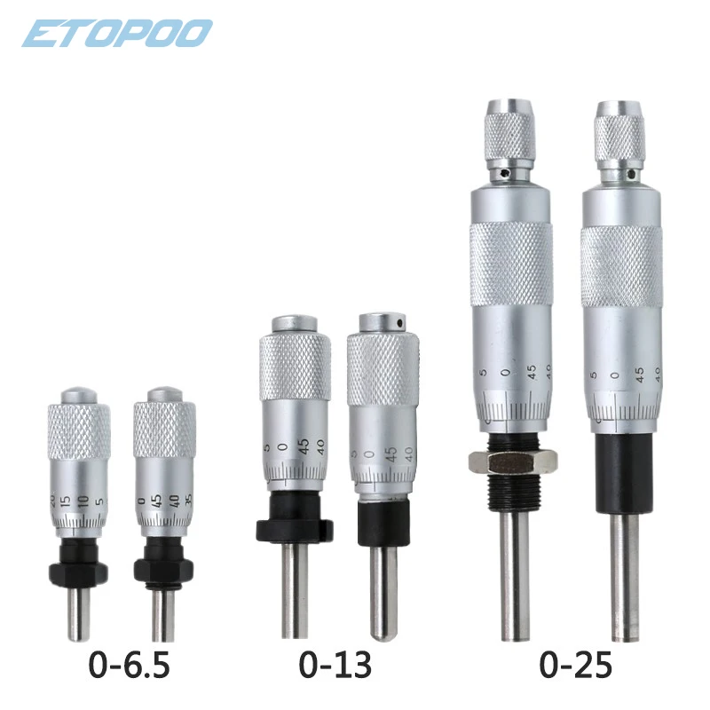 마이크로미터 차동 헤드 0-13mm 0-6.5mm 0-25mm 마이크로미터 헤드 장착 너트 마이크로미터 측정 헤드로 미세 조정
