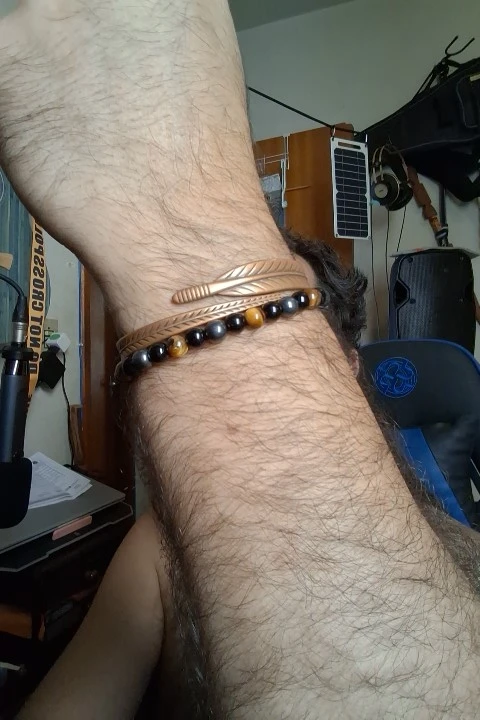 Triple Protection Bracelet: Tiger’s Eye, Obsidian & Hematite photo review
