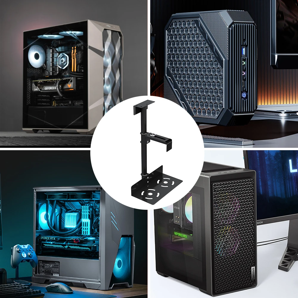 nastavenie držiaka na PC pod stolom