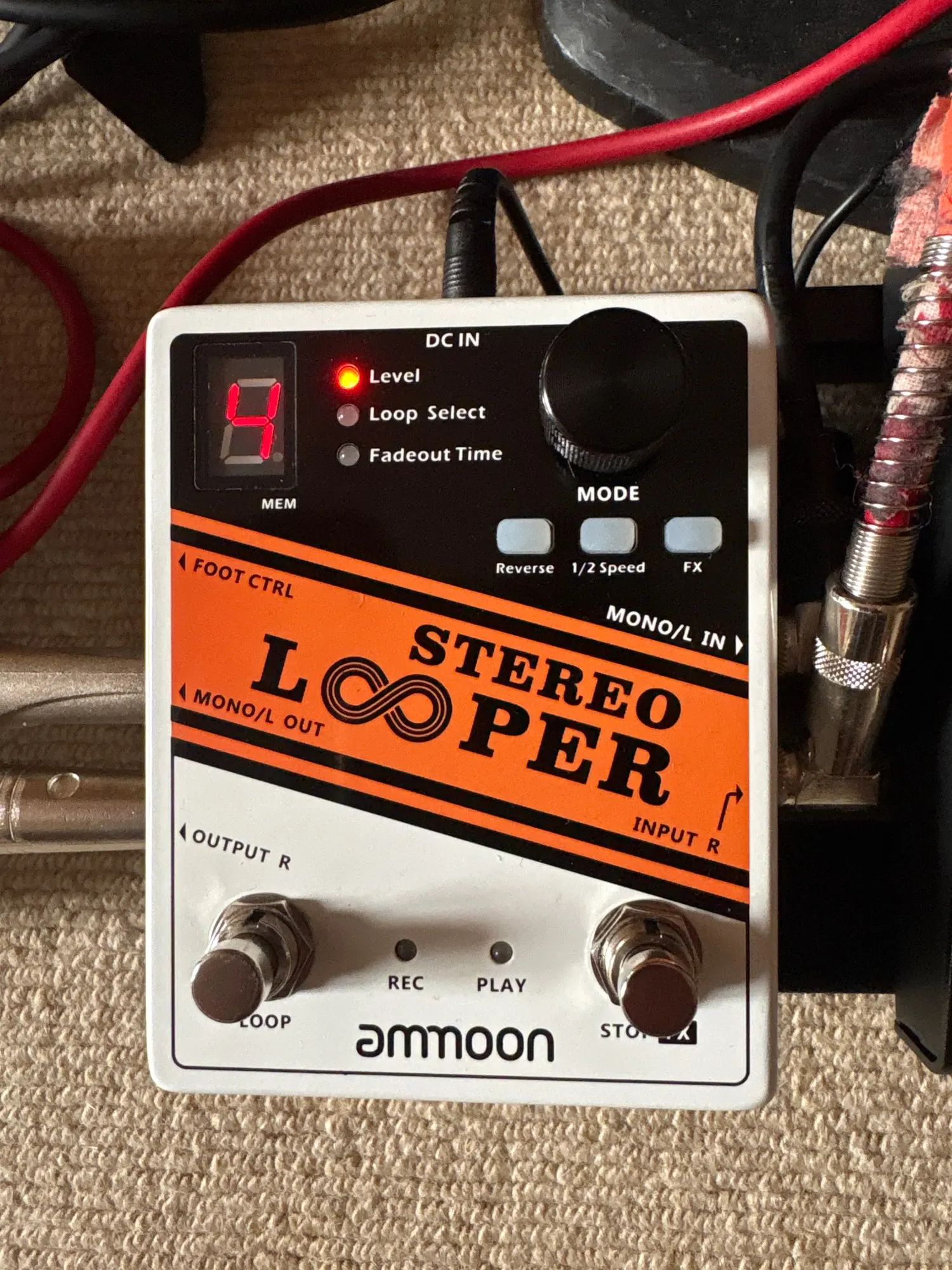 Ammoon Guitar Effect Pedal STEREO LOOPER Loop Recording Time and