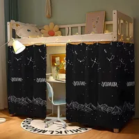 Rideau de lit 1 chambre - occultant, motif étoiles, séparateur de pièce, tissu léger, idéal pour les familles et les dortoirs 2