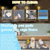 Guinea Pig Cage Lining Washable Guinea Pig Skin Pad Reusable and Non slip Urinary Pad for Guinea Pig Cat Dog Bed small animal 3