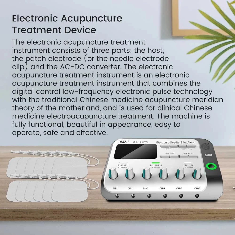 6 Output Channel Electric Muscle Stimulator Electroacupuncture Acupuncture Needle Physiotherapy TENS Machine Relax Massager Pads