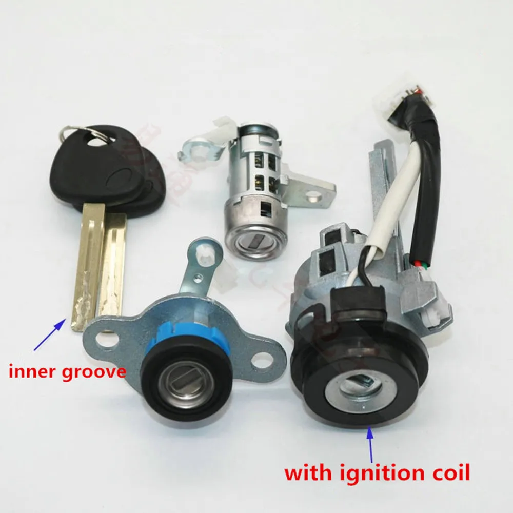 Car Lock Cylinder Full Set Ignition Lock Door And Trunk Locks Cylinder