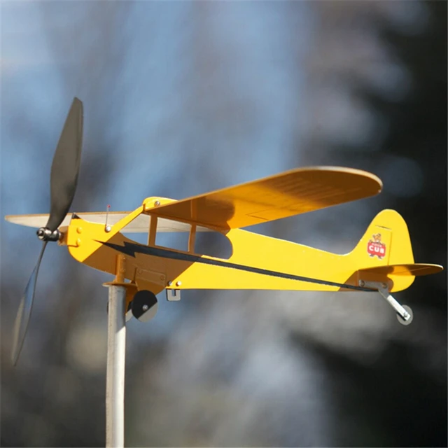 3D -S Szélsugár Fonó Sík Fém Repülőgép Weathervane Kültéri Tető Irányjelző Időjárás Lapátkert Dekoráció - Image 6