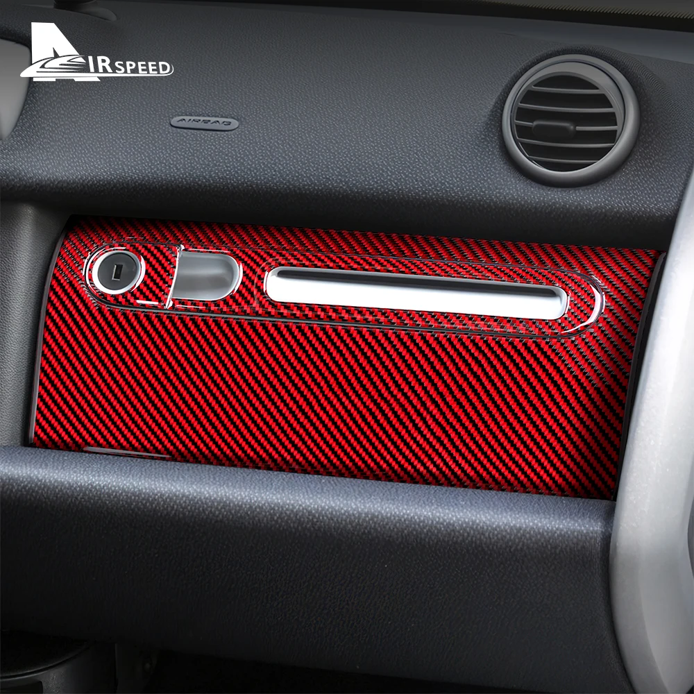 진짜 부드러운 탄소 섬유 메르세데스 벤츠 스마트 451, Fortwo 2011 2012 2013 2014 2015 부조종사 장갑 상자 스티커 트림 액세서리