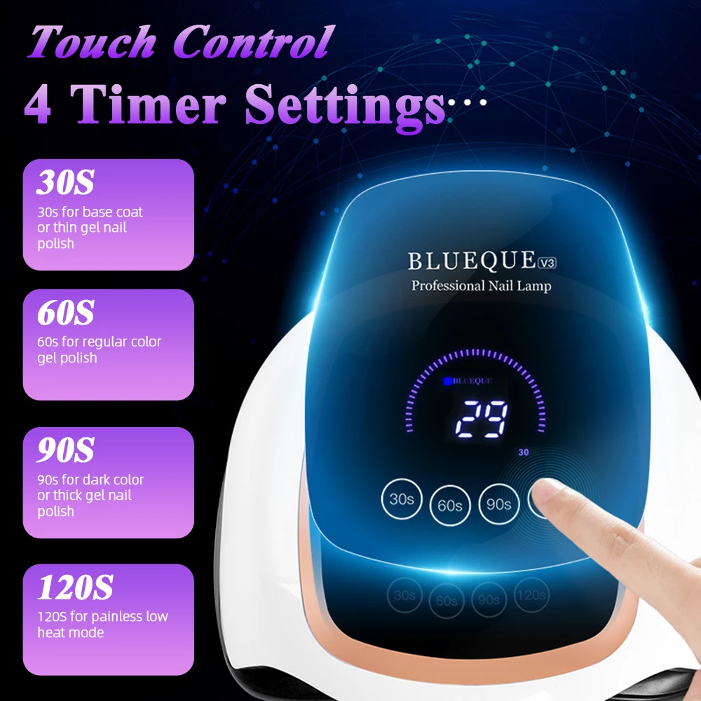 UV LED Lamp For Nails Drying Manicure Lamp With Memory Function LCD Display 168W Professional LED Nail Lamp Nail Art Salon Tools - Image 2