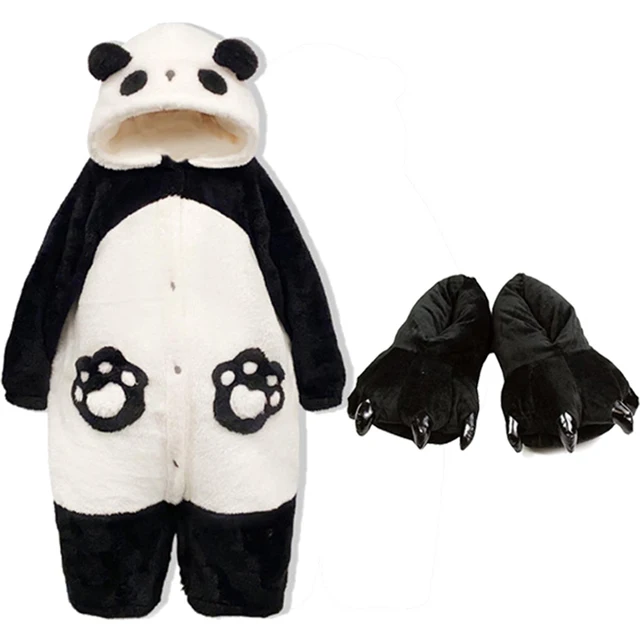 Winter Unisex the Panda Robes Costumes Onesies Kigurumi Unicron Cosplay Pajamas Adult Pyjamas Animal Sleepwear Jumpsuit Anime 4