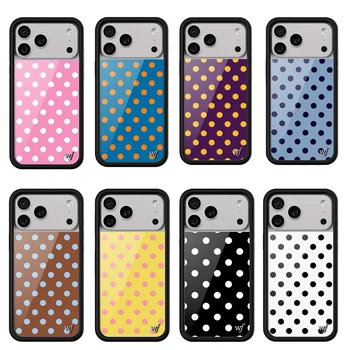 New Wildflower INS Cherry Strawberry Polka Dot Phone Case for 17 16 15 14 13 12 Pro Max 16 Plus 15 pro 3D WF Cute Cartoon Cover 1