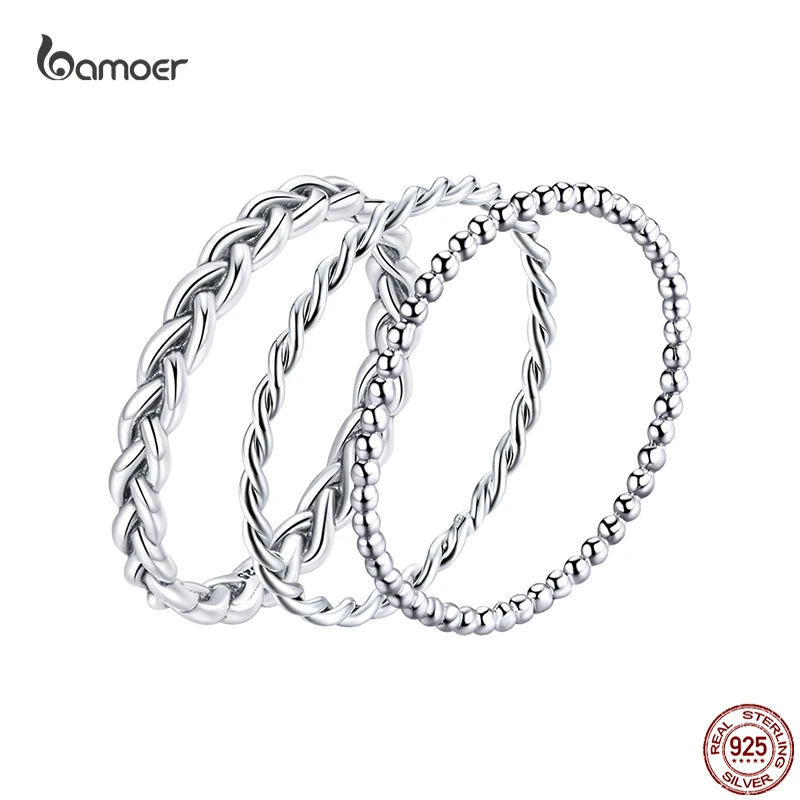 925 Sterling Silver Simple Braided Ring For Women Classic Elegant Stackable Ring Wedding Jewelry Accessories silver rings silver ring wedding rings