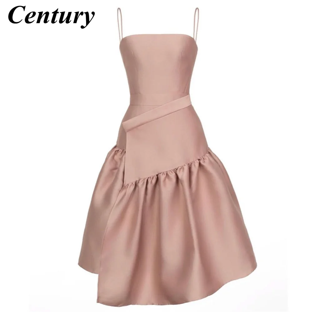 Century-Robe de soirée courte rose poussiéreux pour femme, bretelles spaghett, longueur genou, robe de cocktail, tenue de soirée, tenue de soirée, 123