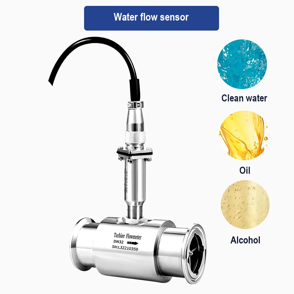 13412WaterFlowSensorLiquidClampTurbineFlowMeterPulse